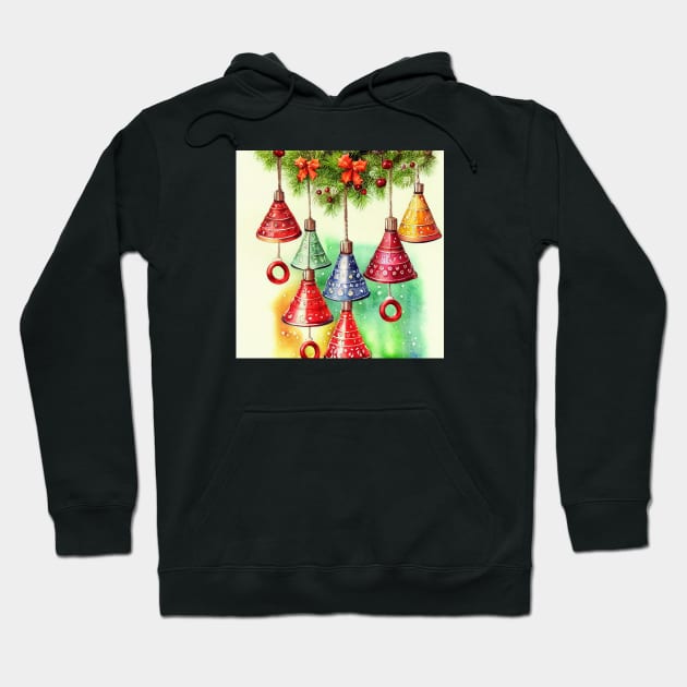 Christmas bells watercolor Hoodie by Art8085